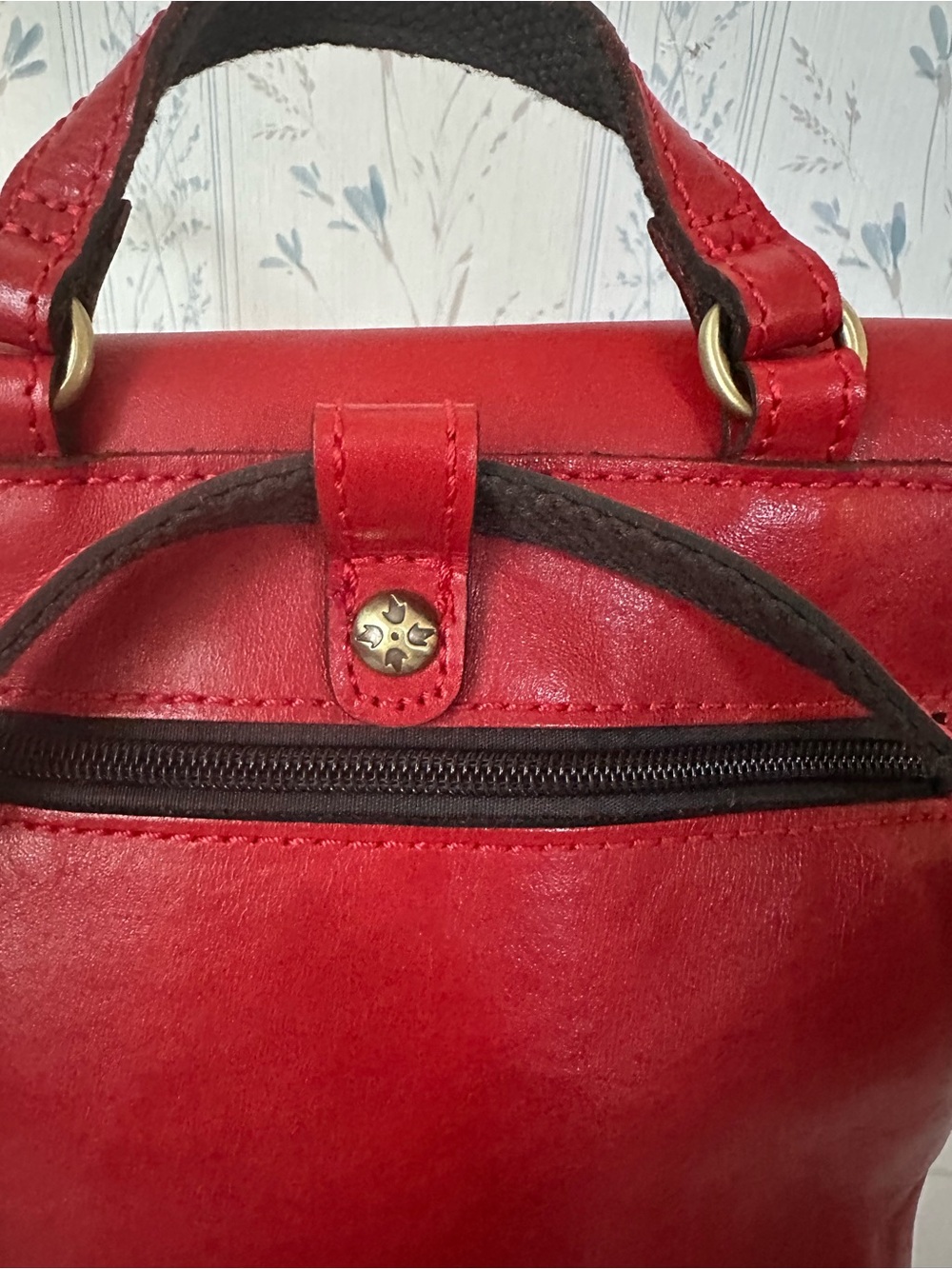 Patricia Nash Red Leather Backpack - Picture 5 of 14